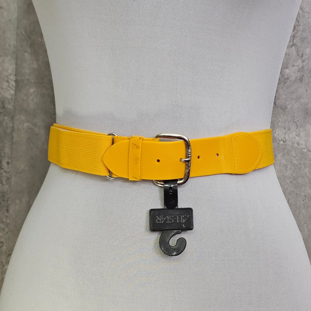 Vintage Yellow Stretch Belt 1970s All Star Adjustable Retro Elastic Taiwan Retro